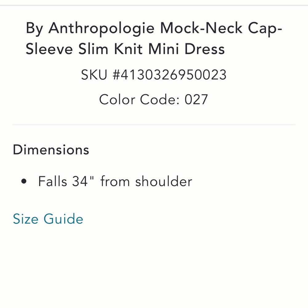 Anthropologie mock neck, cap sleeve mini dress - Picture 6 of 6